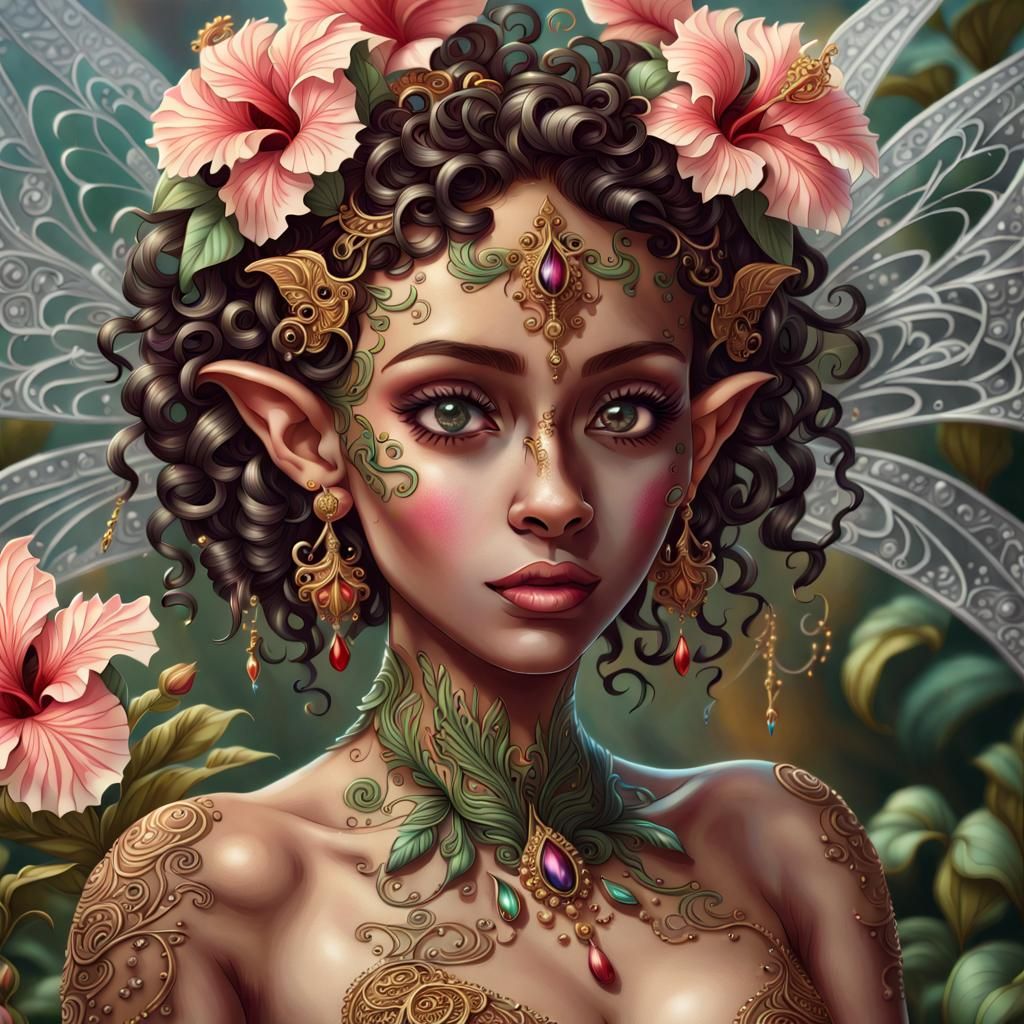 Mozambique Elf-Pixie Hybrid in Photorealistic Style