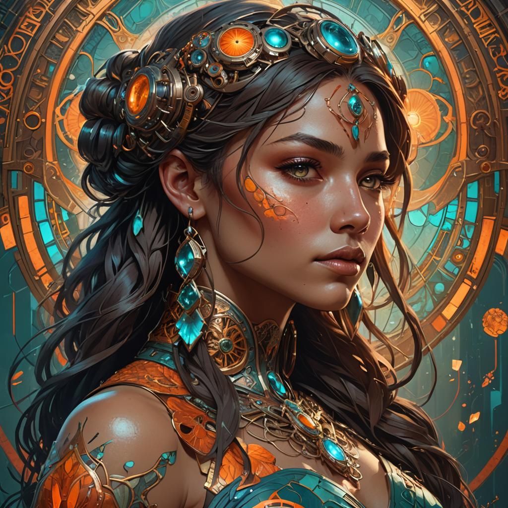 Bio-Modified Portrait in Hyperdetailed Style