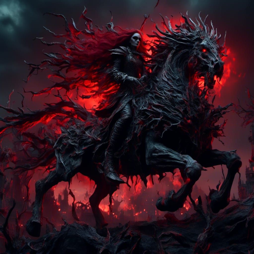 Banshee with Epic Dark Power in Hyperrealism