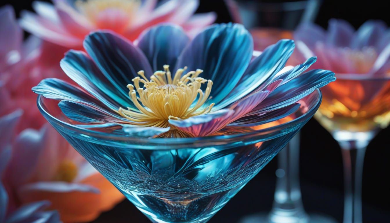 Hyper-Futuristic Cocktails in Sculpted Glassware