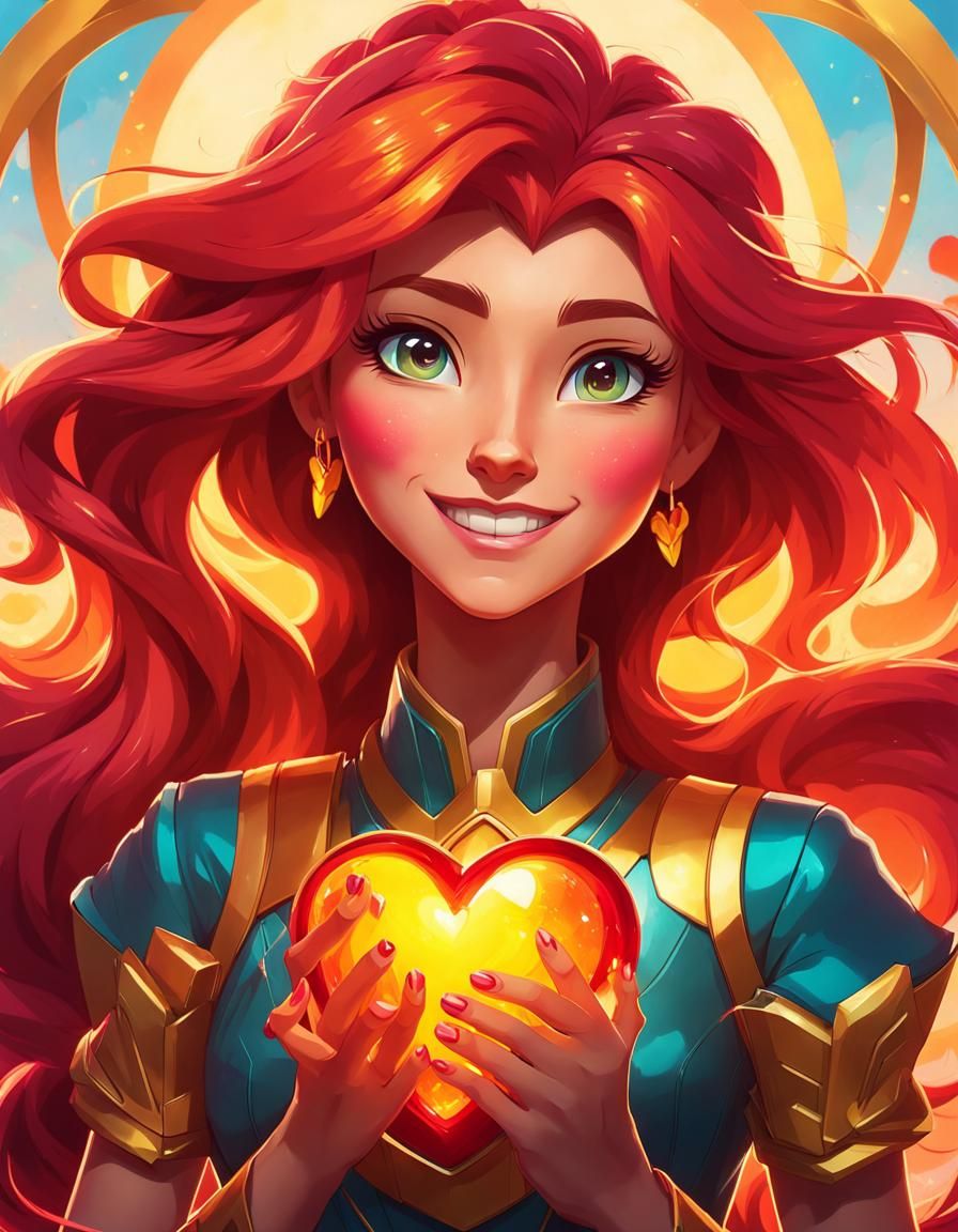 Sunset Shimmer Portrait in Art Nouveau Style