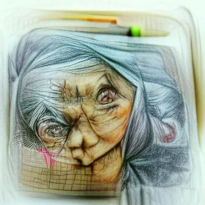 Pencil Sketch of an Old Woman Experiment