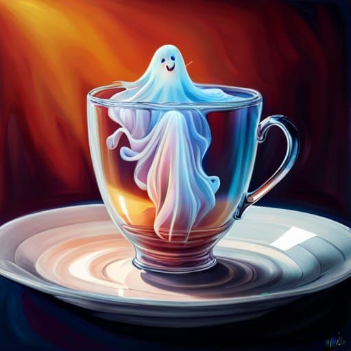 Cute ghost in a Teacup