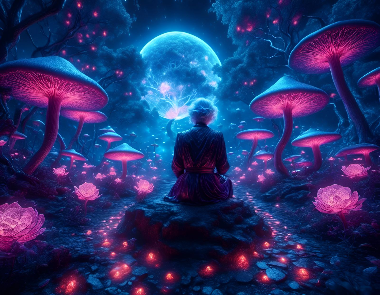 Undead Einstein Warlock in Hyperdetailed Digital Art