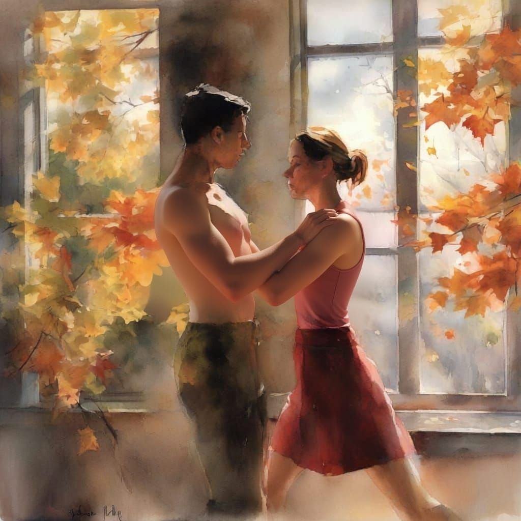 Boxers Sparring in Autumnal Gym