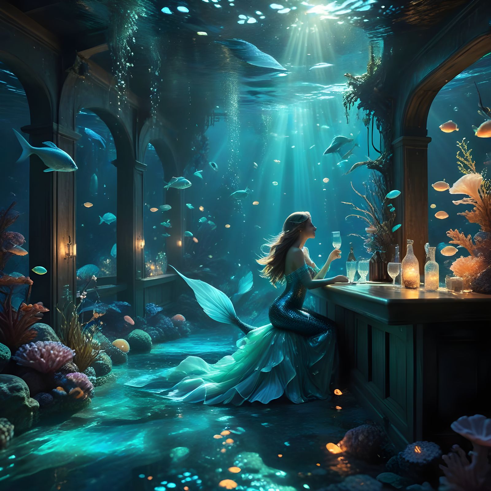 Mermaids Enjoy Whisky at Underwater Tavern in a Hilarious Su...