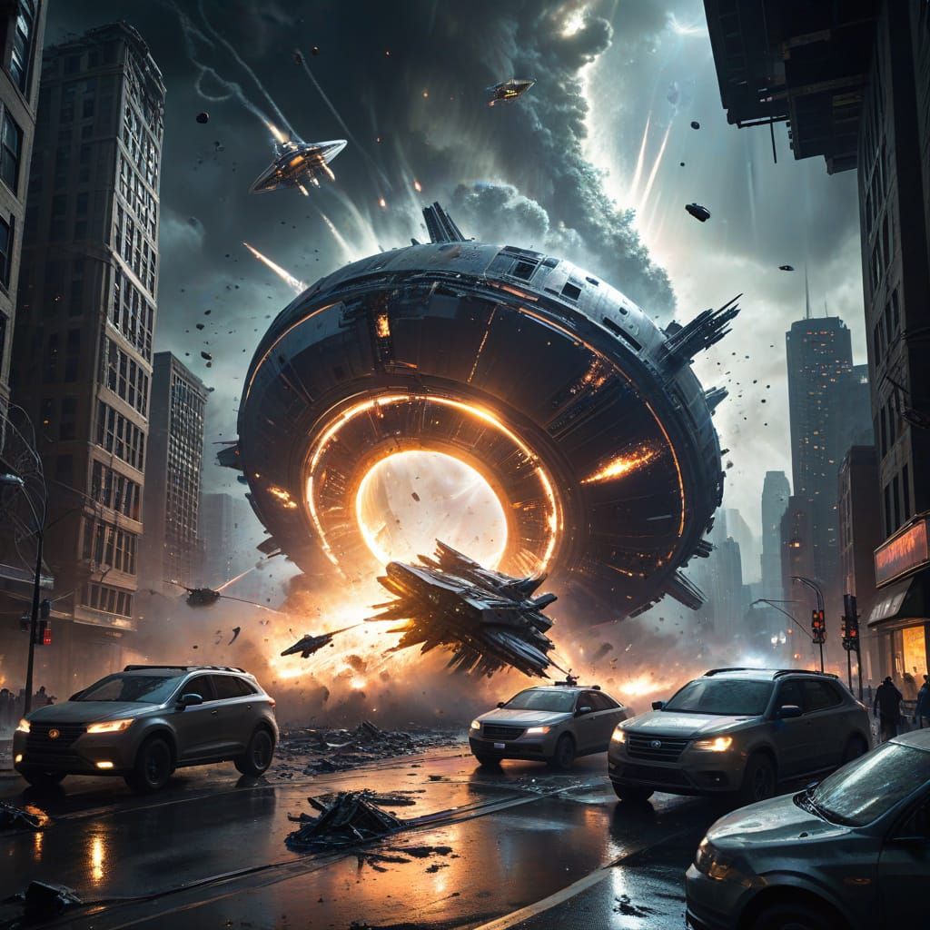 Cosmic Cataclysm: Spaceship Crashes into Dyson Ring