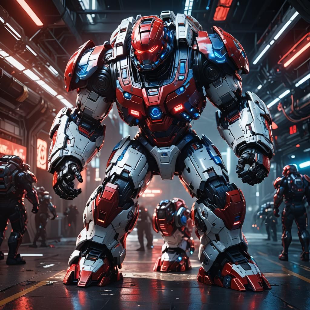 Futuristic Marines Hulbuster Mech in Sci-Fi Style