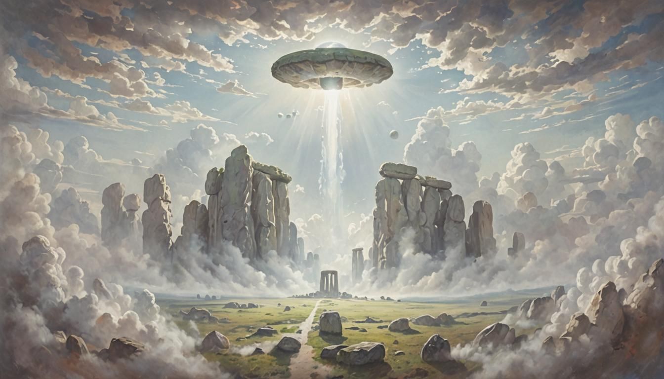 Surrealist Orb Above Andes Mountains in Dreamlike Oil Painti...