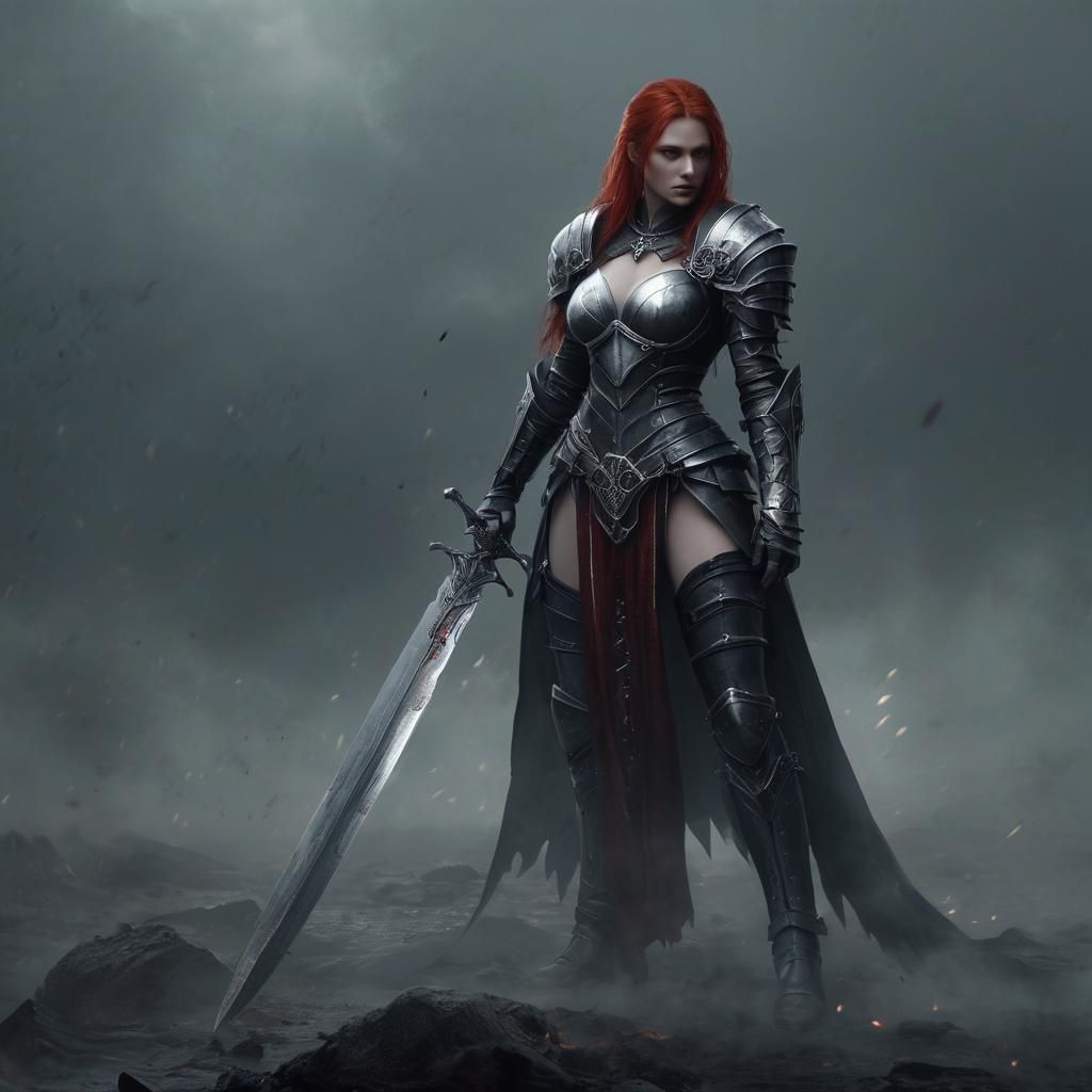 Vampire Warrior in Dark Fantasy Armor