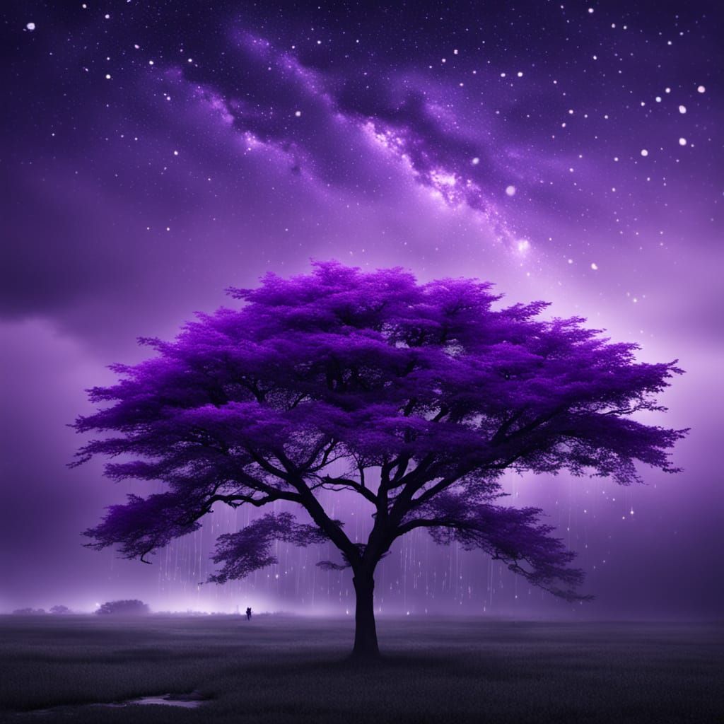 Vibrant Purple Downpour of Celestial Bodies