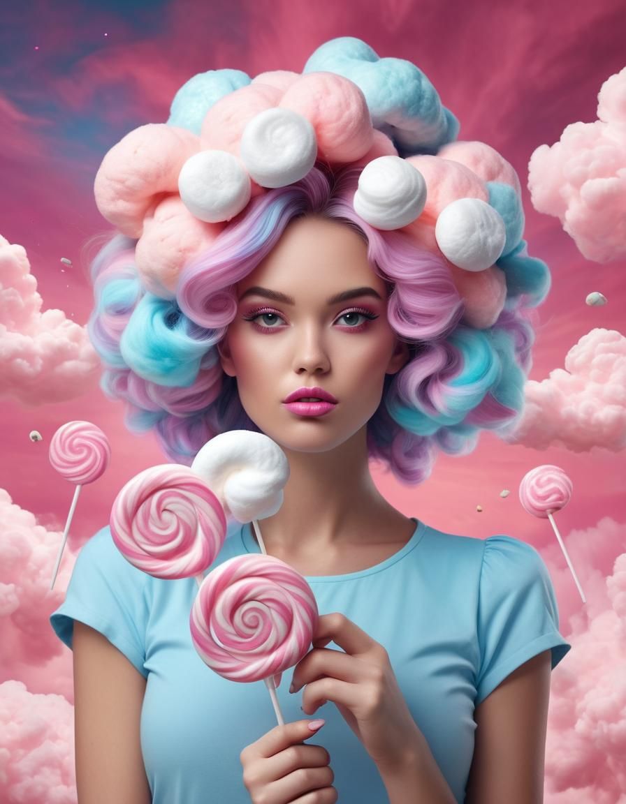 Candy Haired Woman in Galactic Colors