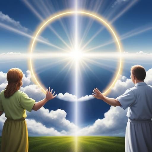 People Ascending to Heaven Through Portal