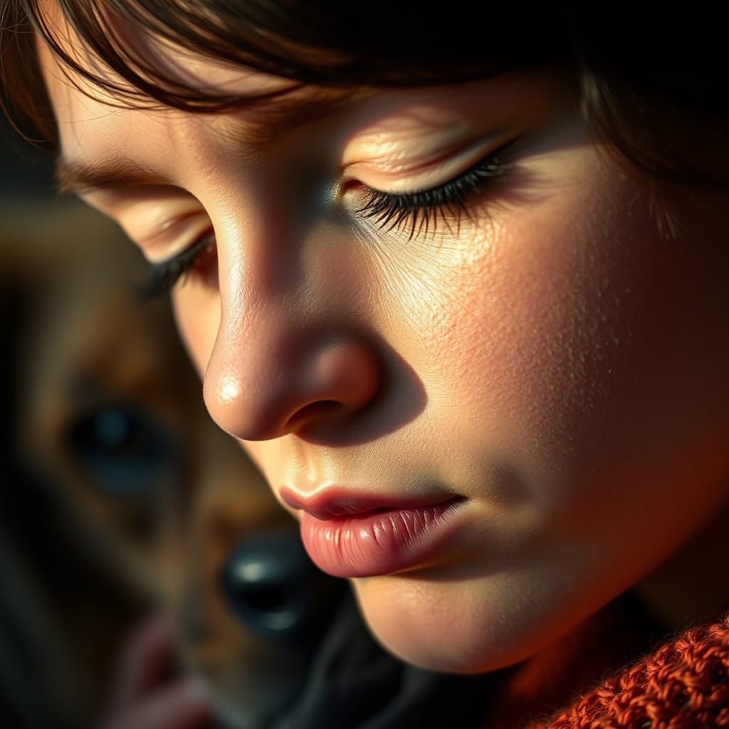 A Compassionate Gentle Soul in Warm Impressionist Light