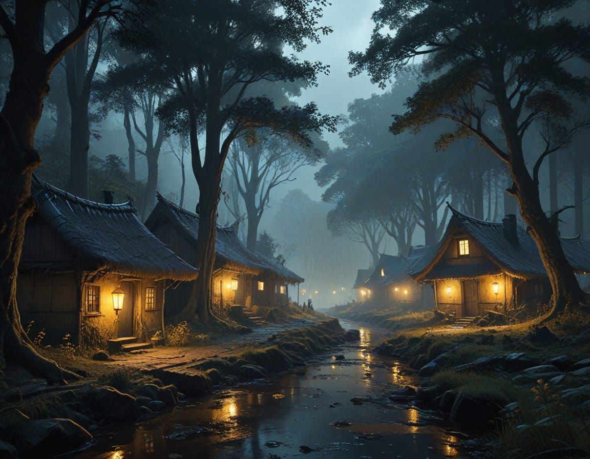 Ethereal Village in Dark Forest Borealis