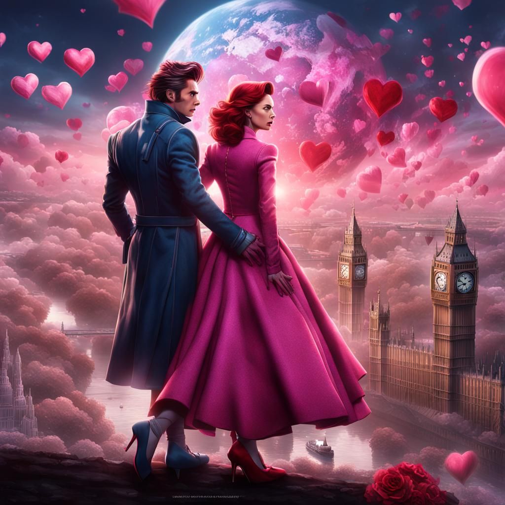 Jean Grey and Gambit in London on Valentine's Day