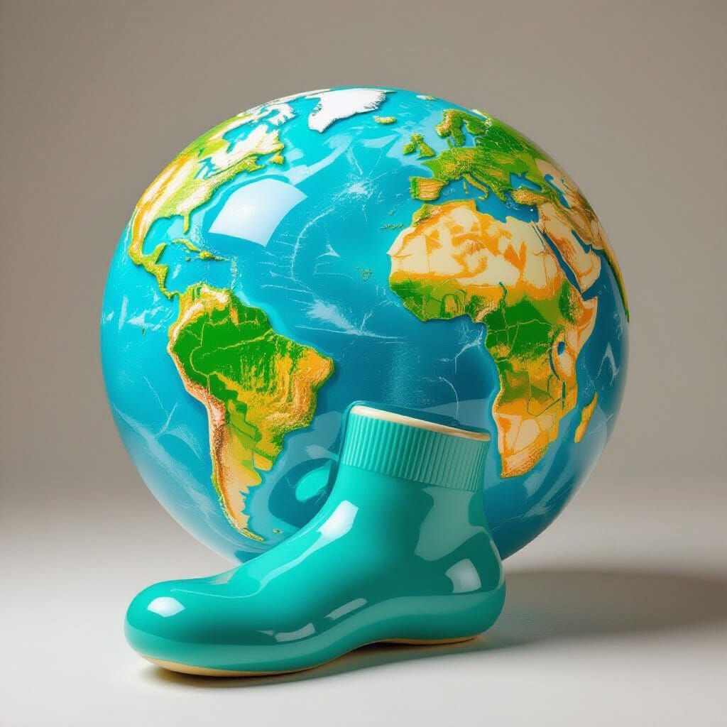 Porcelain Earth: Vivid Hues in a Playful, Futuristic Style