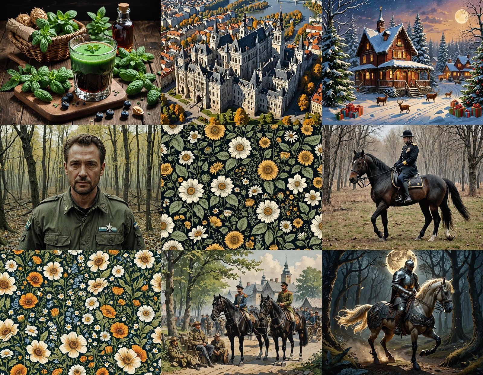 Knight Rides Through Forest at Night