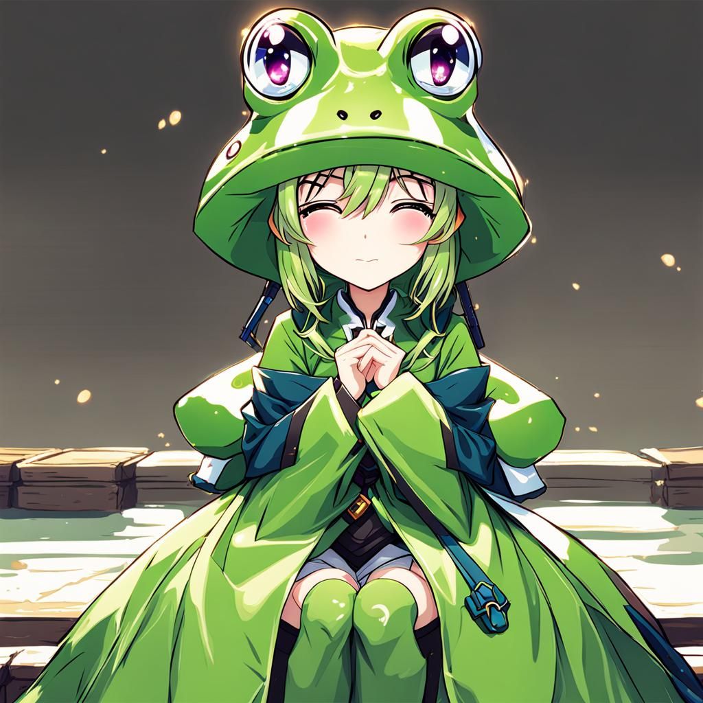 Anime Waifu in Frog Costume