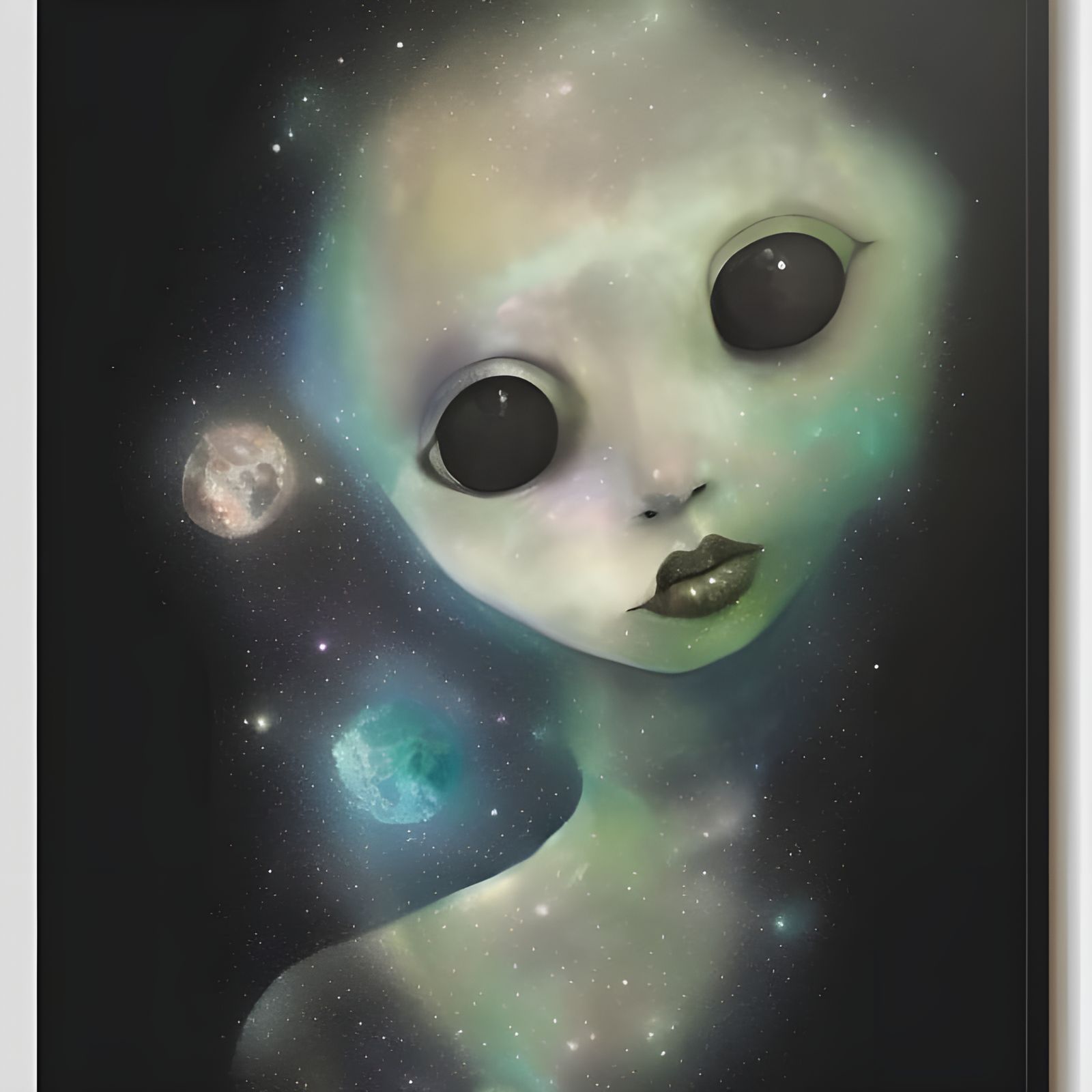 Double Exposure Portrait with Celestial and Geometric Elemen...