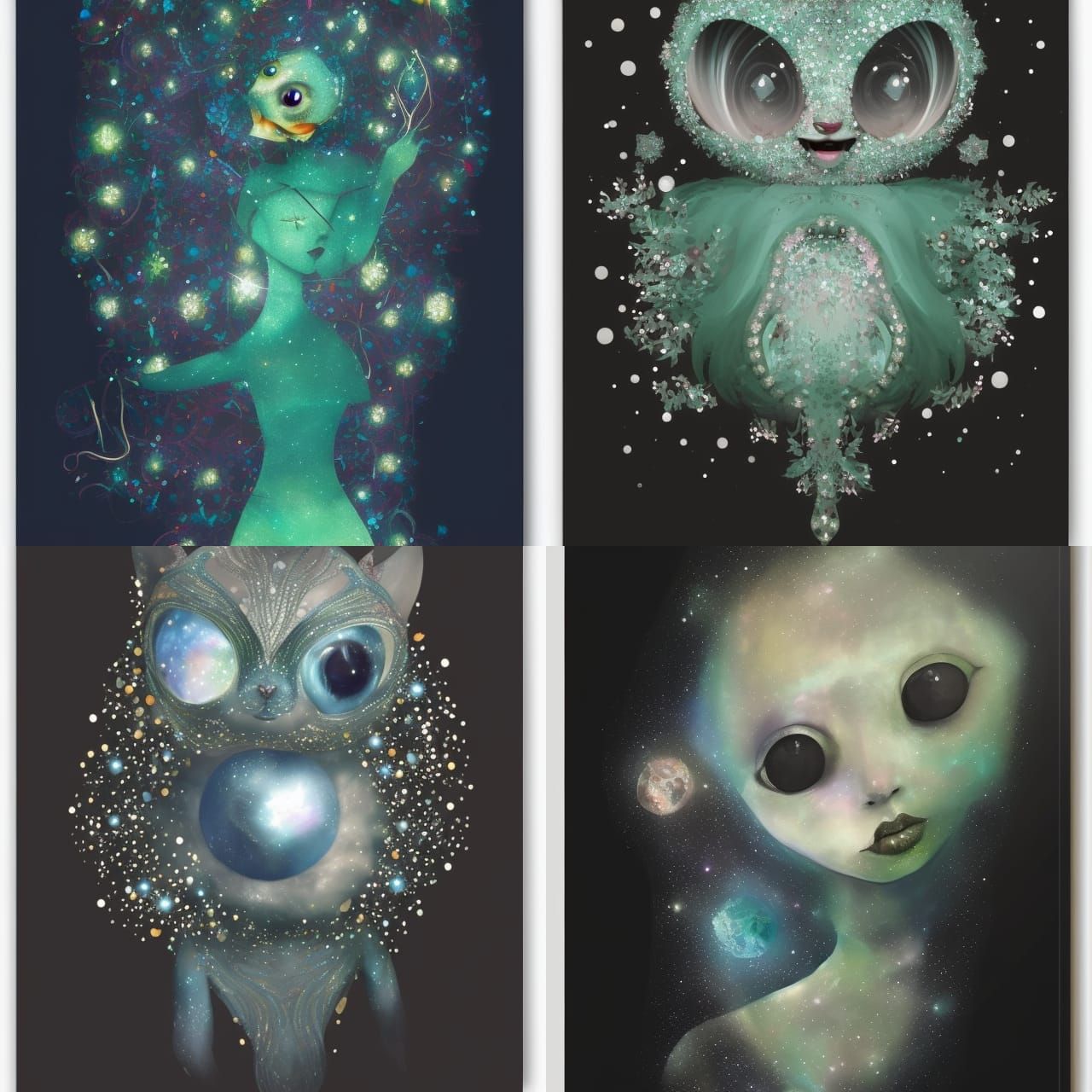 Double Exposure Portrait with Geometric Star Patterns