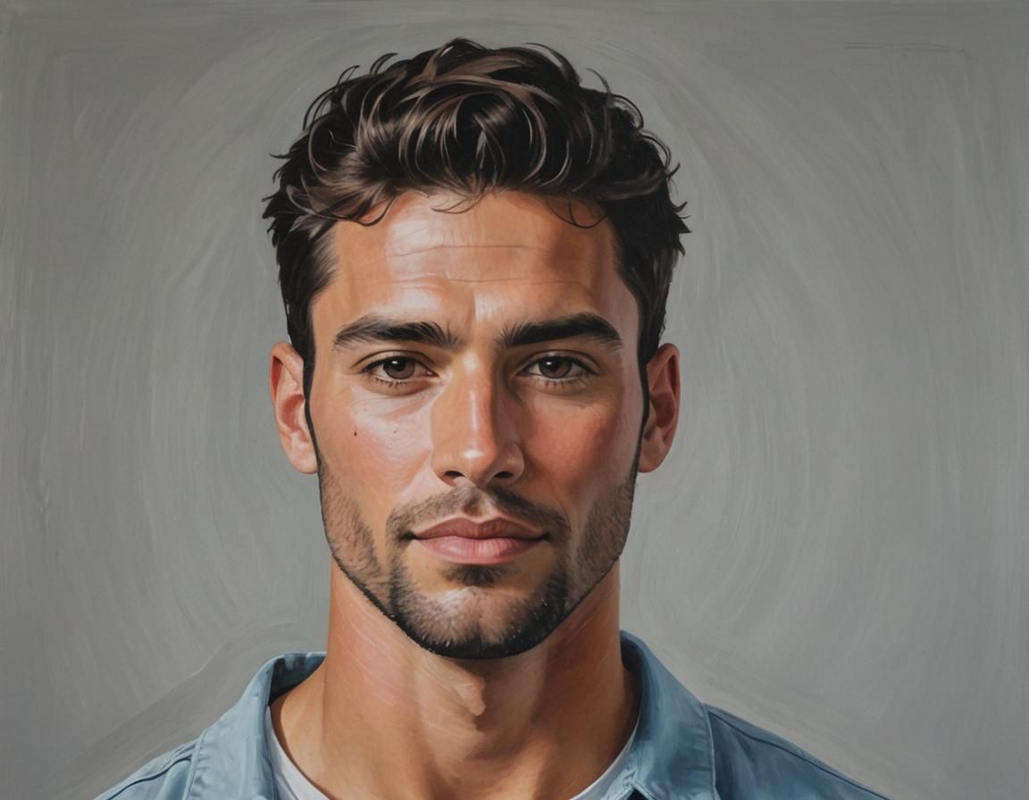 Striking Acrylic Portrait of a Handsome Man