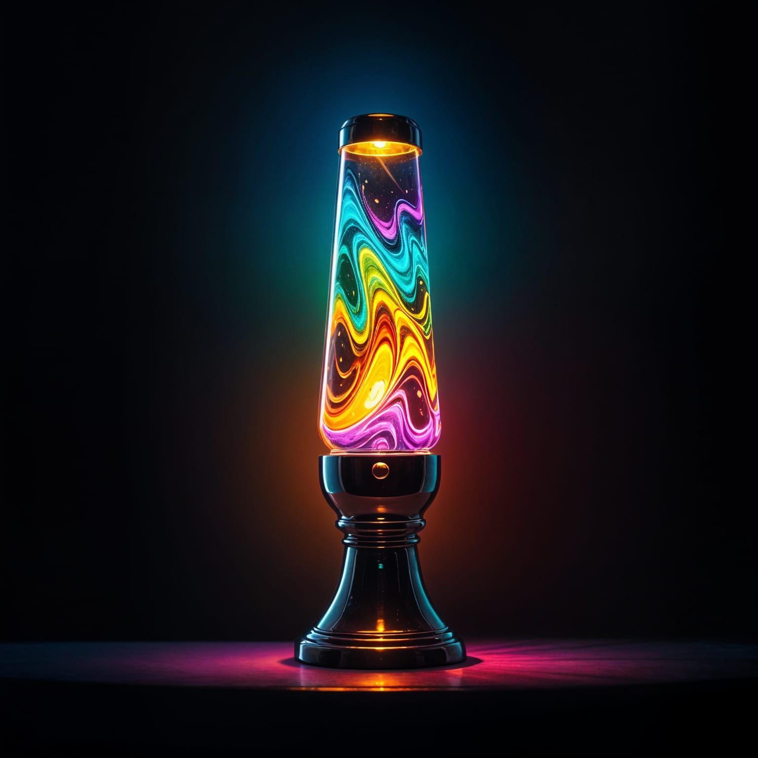 Neon Lava Lamp Concept Art in Rainbow Hues