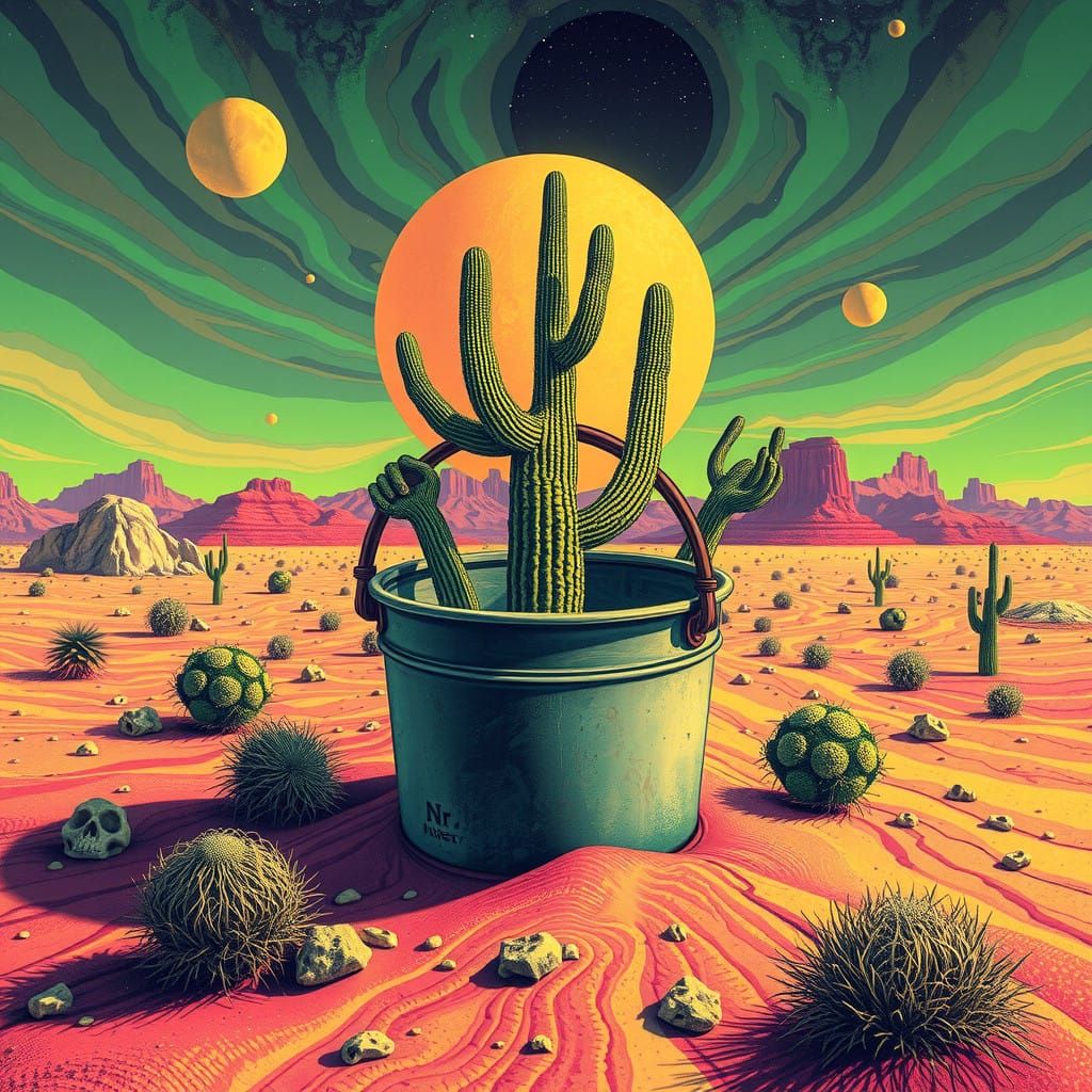 Vibrant Nuclear Wasteland in Psychedelic Colors