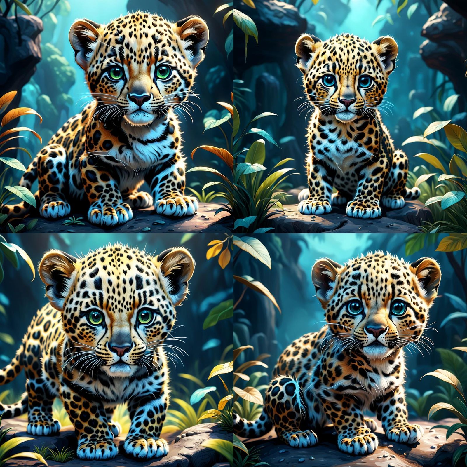 Adorable Baby Leopard in Detailed Digital Painting
