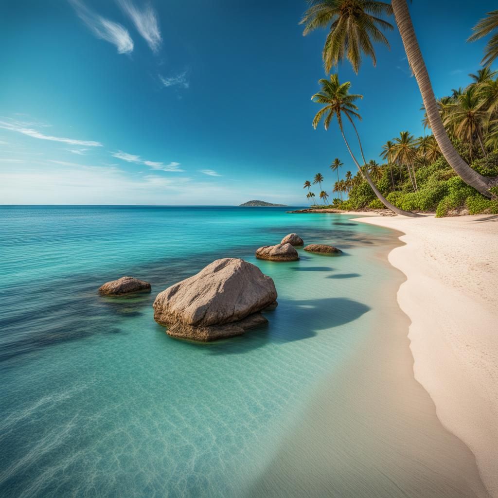 Tropical Beach Paradise with Turquoise Water