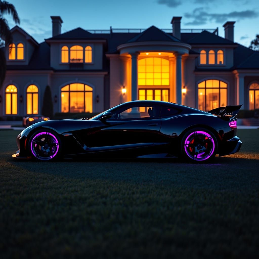 Luxury Hypercar in Golden Dusk