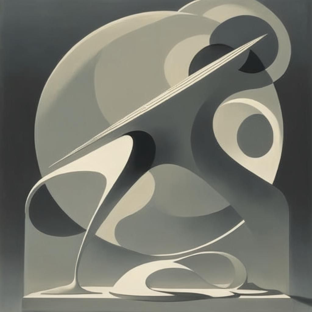 Minimalist Abstract Curves Inspired by Kay Sage