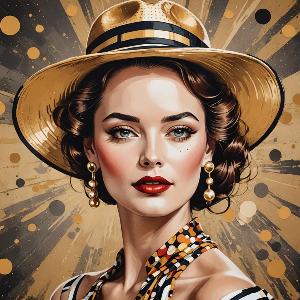 Glamorous Woman in Pop Art Style