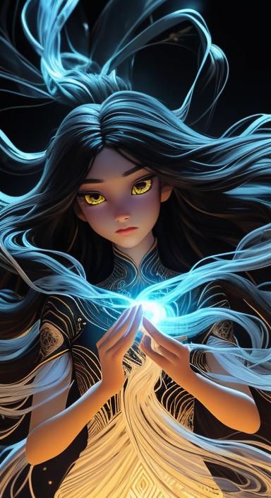 Ethereal Goddess Radiates Light