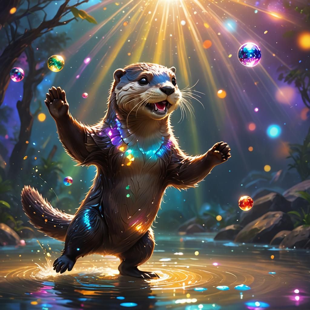 Otter is having fun