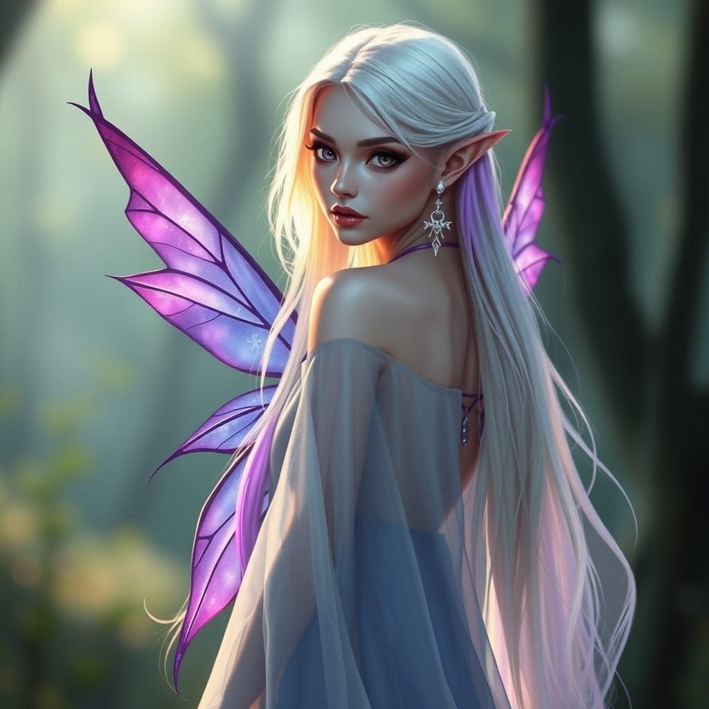 Alluring Half-Elf Sorceress of the Feywild