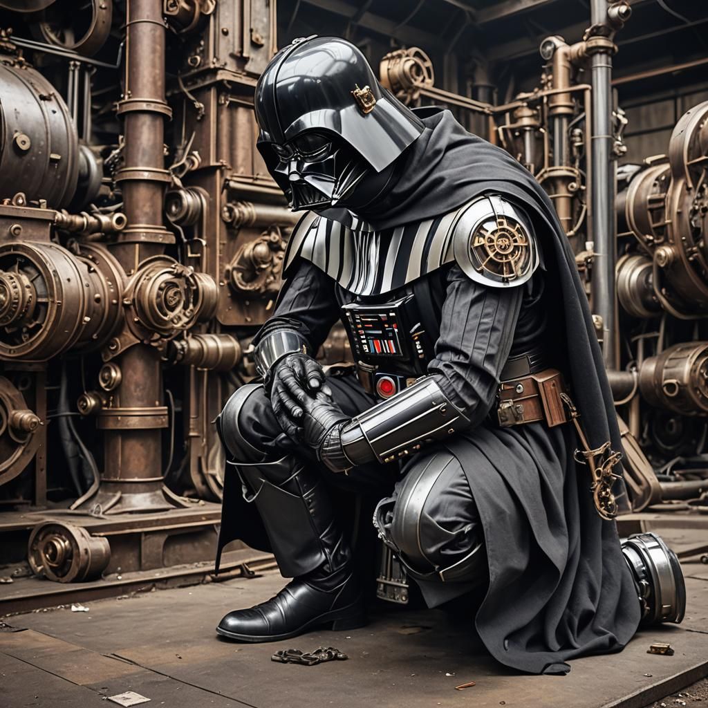 Steampunk Darth Vader with Broken Mask