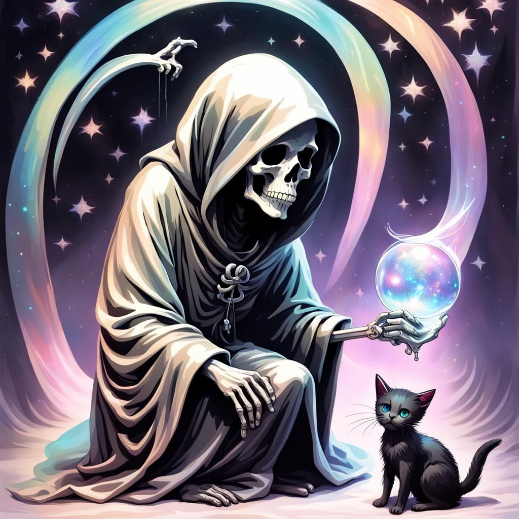 Ethereal Grim Reaper and Kitten Soul