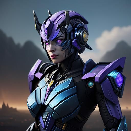 Cybertronian Decepticon Shatter Portrait in Detailed Matte P...