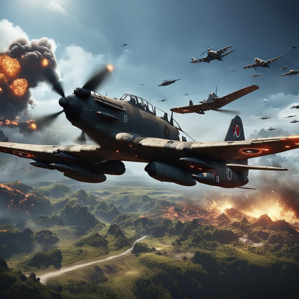 Cinematic War Scene in Detailed Matte Painting