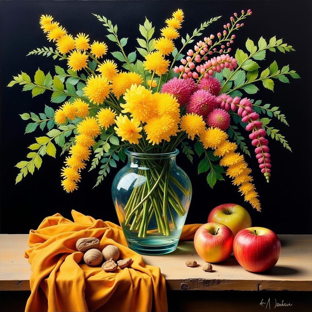 Flowers and Apples Still Life (2)