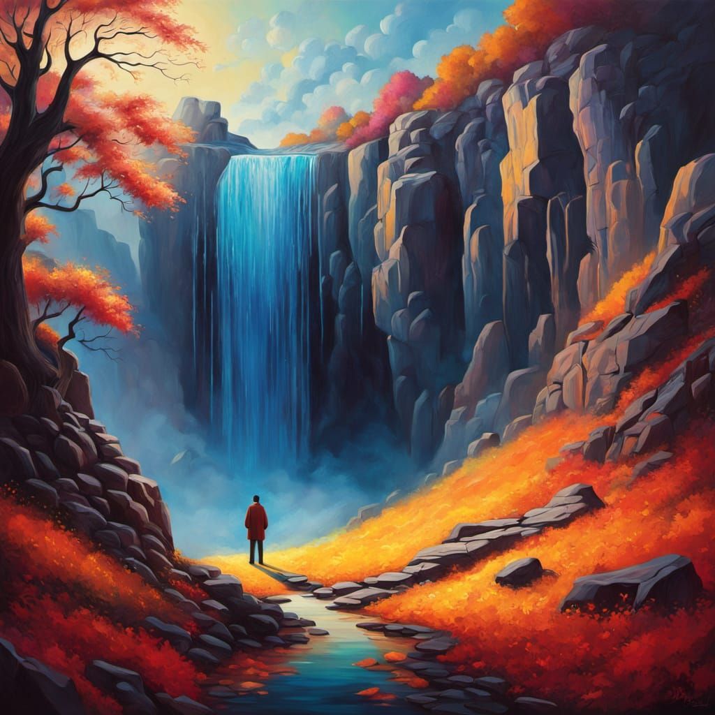 Dreamscape: A Surreal Oil Painting with Autumnal Light