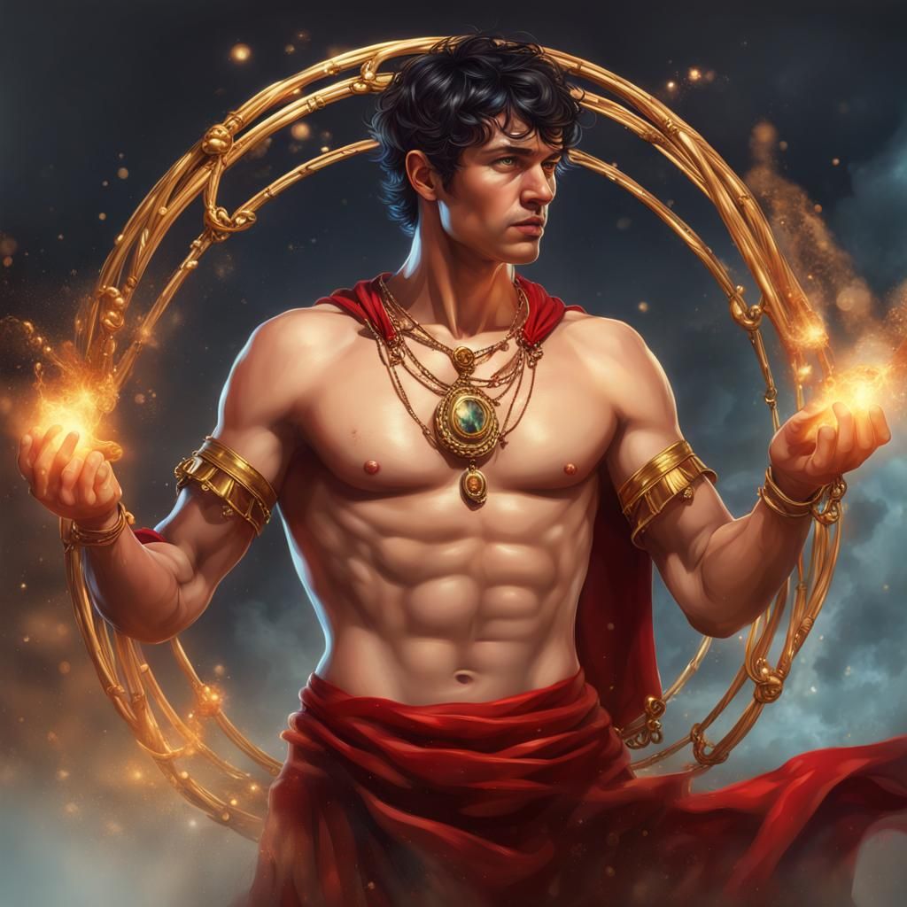 Roman Wizard Casting Spell: Hyperrealistic Digital Art