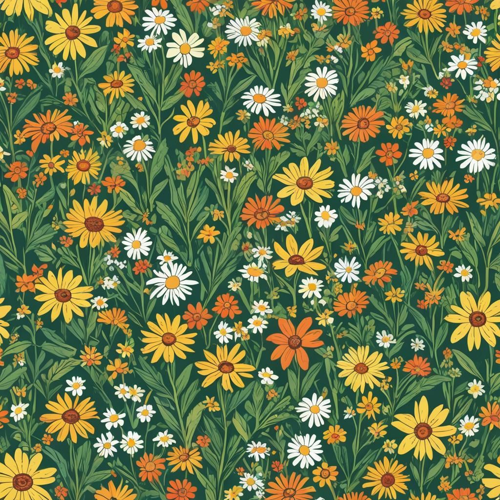 Blooming Margarita Flowers in a Sunny Field