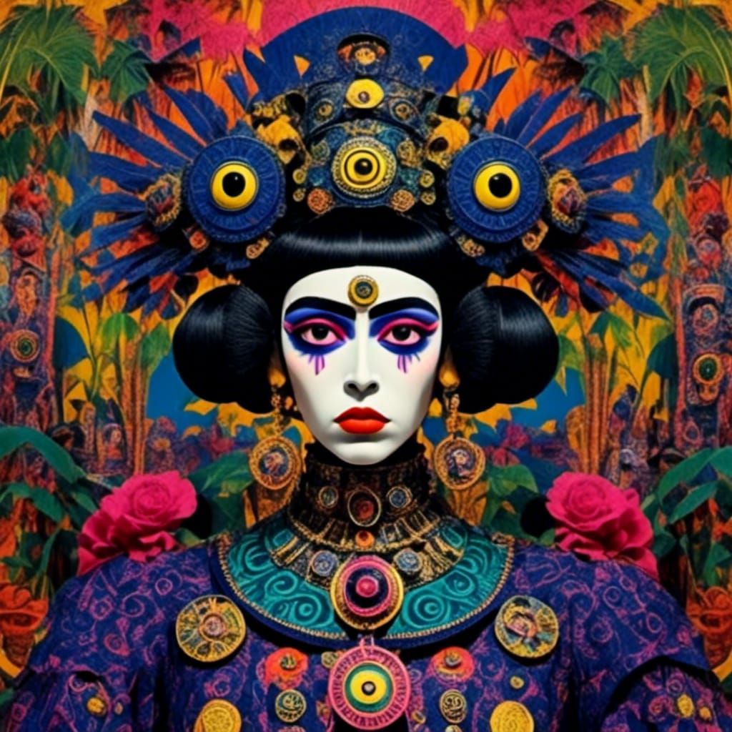 Stylized Monkey Queen in Jungle Comic Art