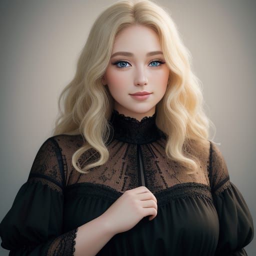 Elegant Chubby Woman in Soft Focus Portrait