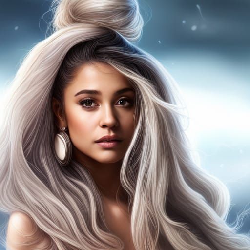 Detailed Portrait in Rain, Hyperrealistic Digital Art