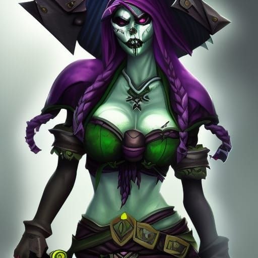 Undead Rogue with Poison Daggers, Hyperdetailed Splash Art