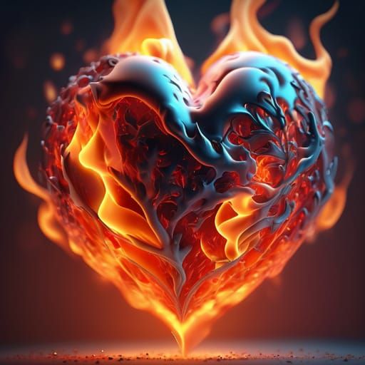 Heart of Flame Digital Art