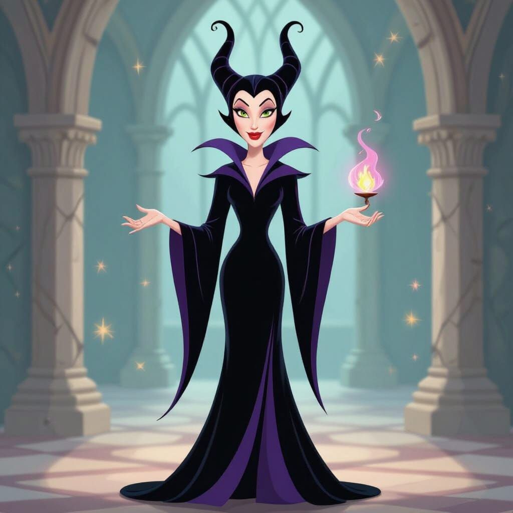 Maleficent Concept Art in Original 2D Disney Style
